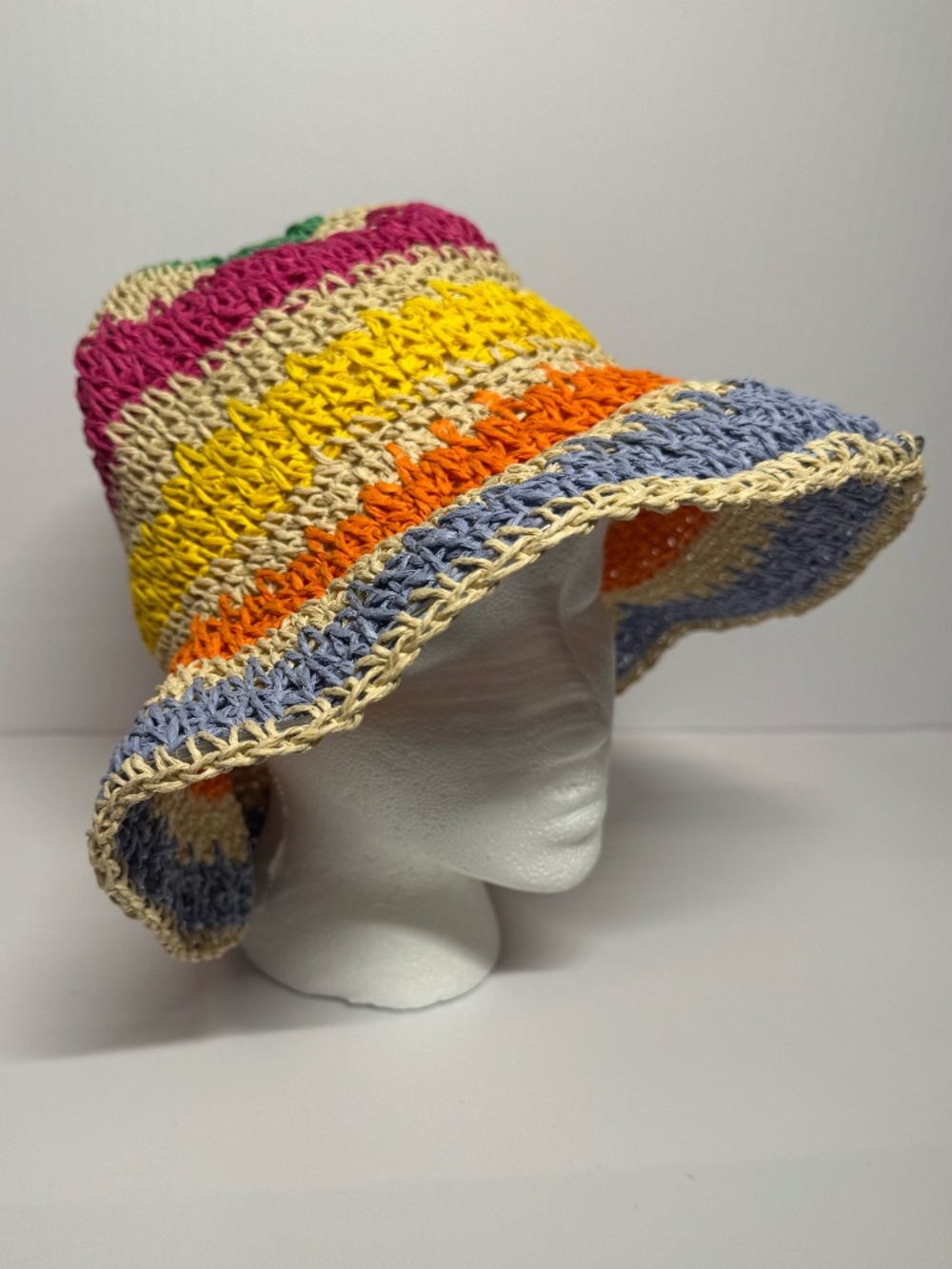 LOGO by Lori Goldstein NEW Beach to Street Multi Color Straw Hat